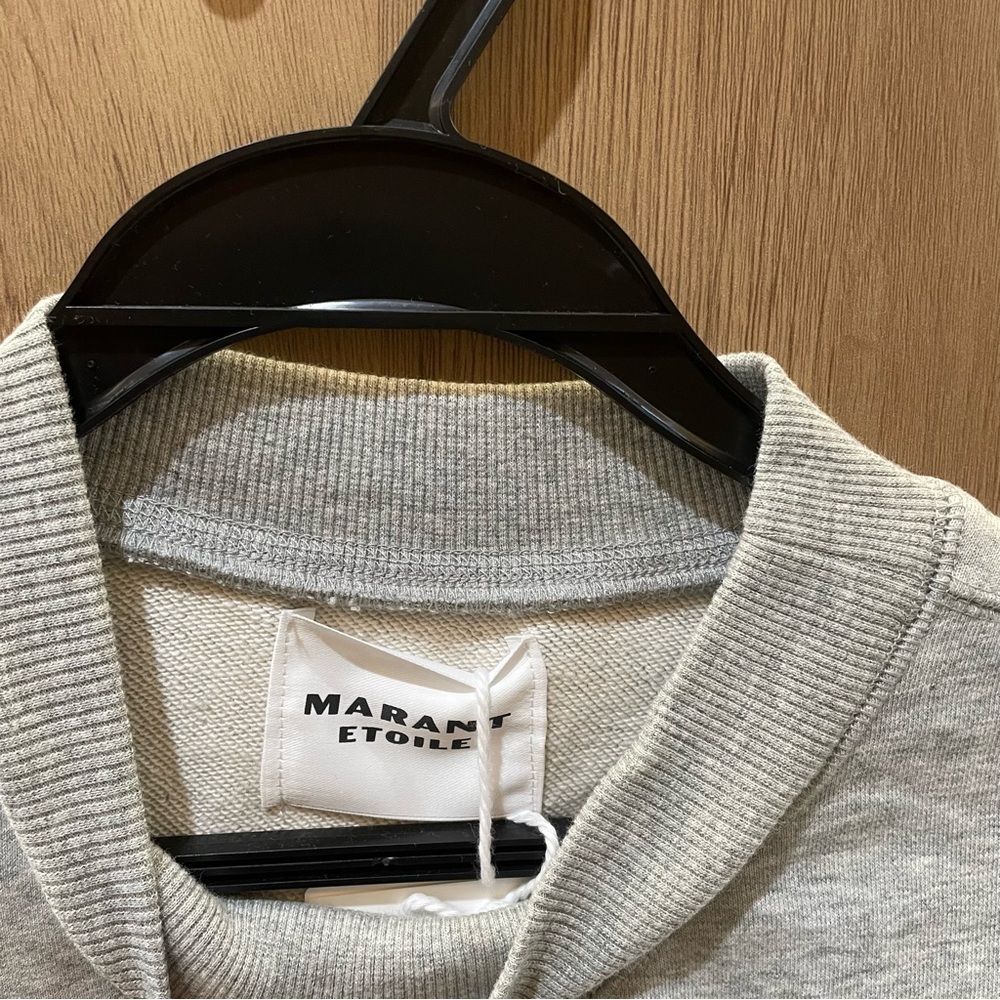 Isabel Marant Heather Gray Sweatshirt with Brown Logo - Picture 5 of 9